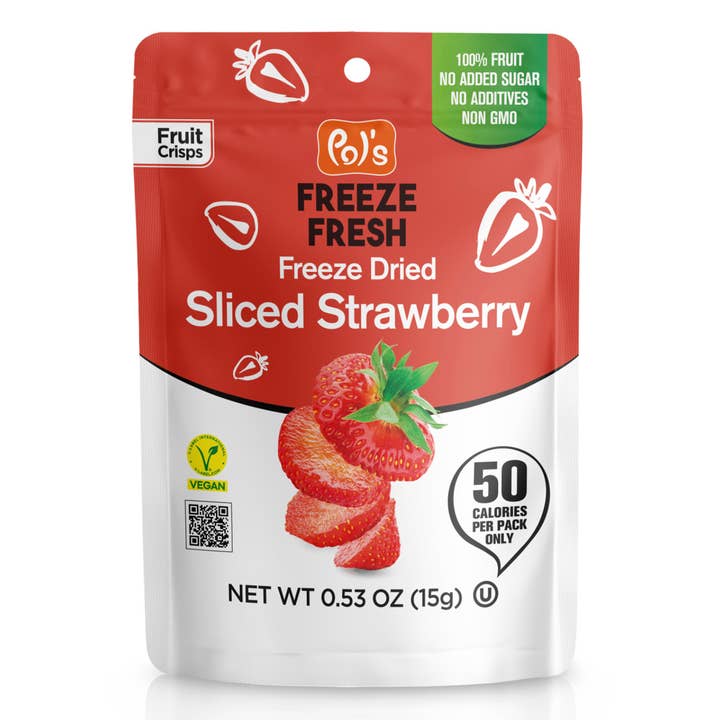 FOOD NOTES - Wholesale Dried/Dehydrated Fruit - Pol's Freeze Dried Strawberries-100% Fruit-GF-Kosher-Vegan