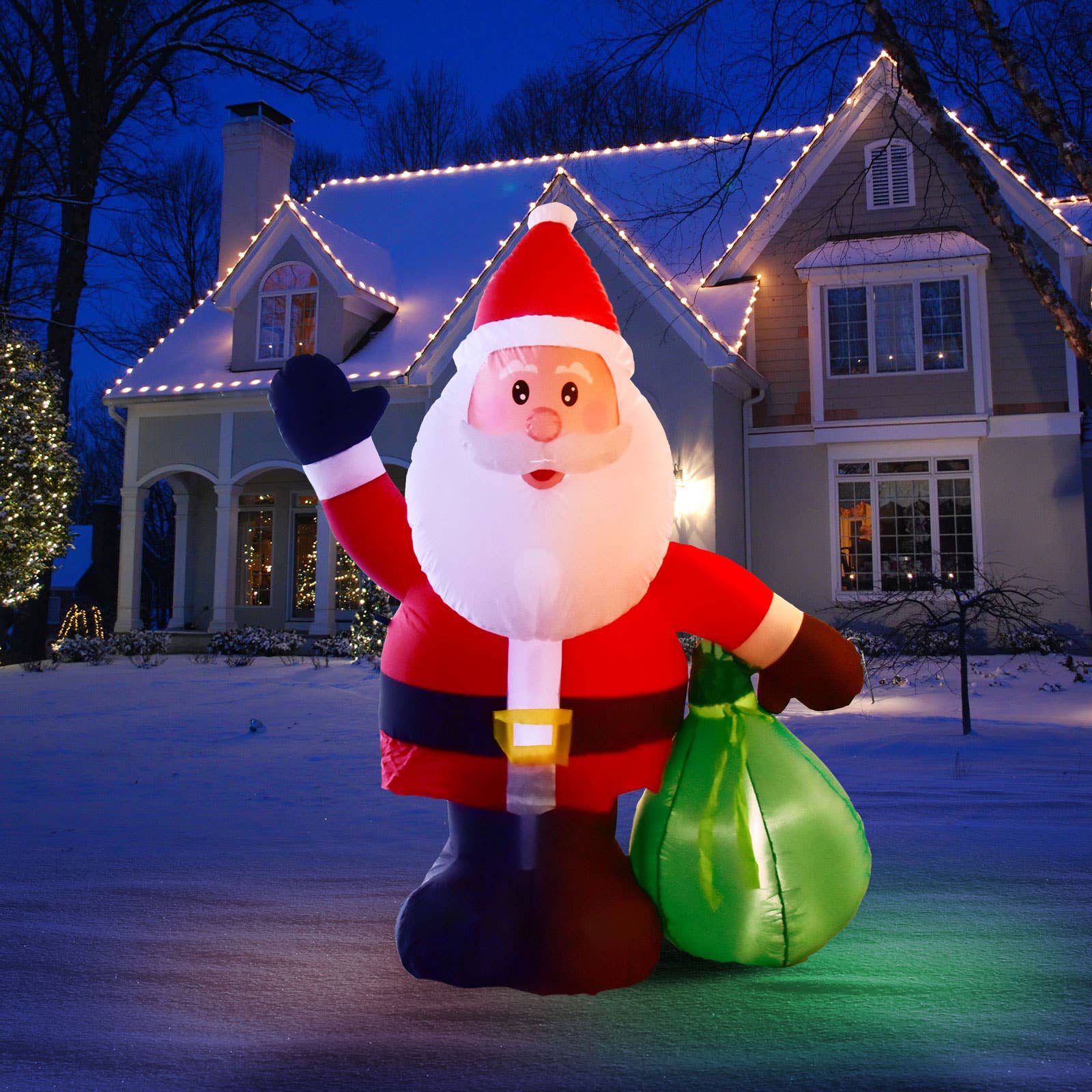 Fun Little Toys - Vendita all'ingrosso Gonfiabili - Decorazione gonfiabile natalizia di 1,83 m Babbo Natale con sacco regalo6