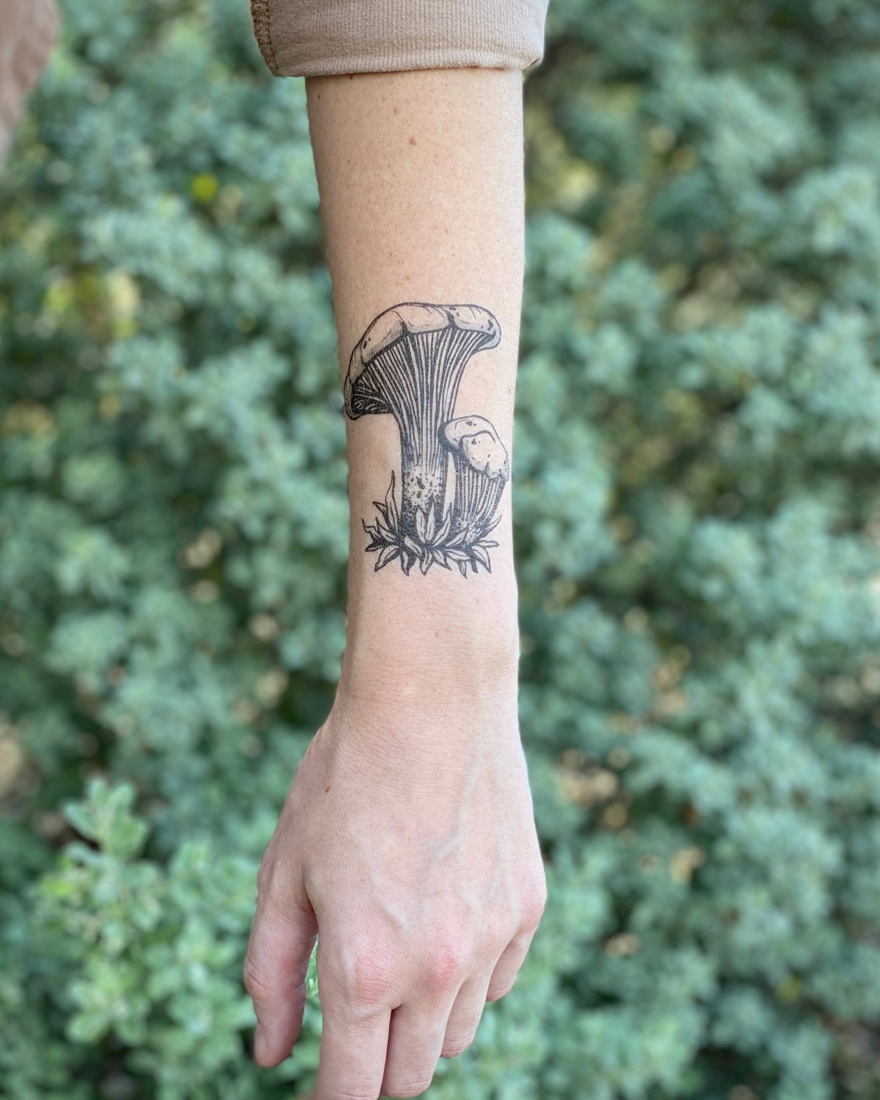 NatureTats – wholesale Temporary tattoo – Chanterelle Mushroom Temporary Tattoo9
