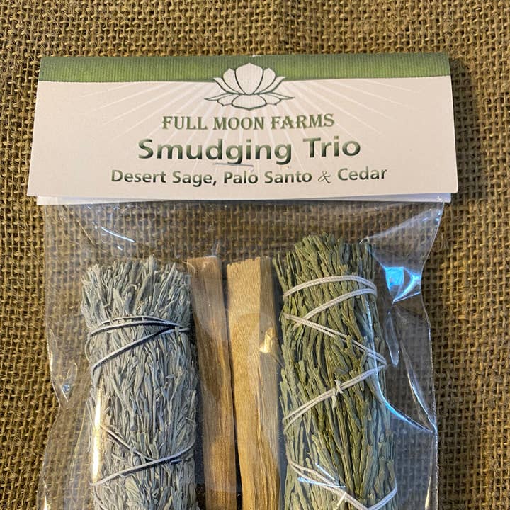 Full Moon Farms, LLC - Wholesale Sage bundle - Smudging Trio- Desert Sage, Palo Santo and Cedar0