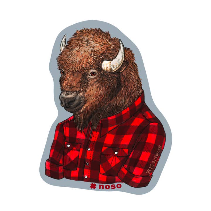 BISON BUFFALO PLAID di Rachel Kozlowski per la vendita all'ingrosso da parte di Noso Patches