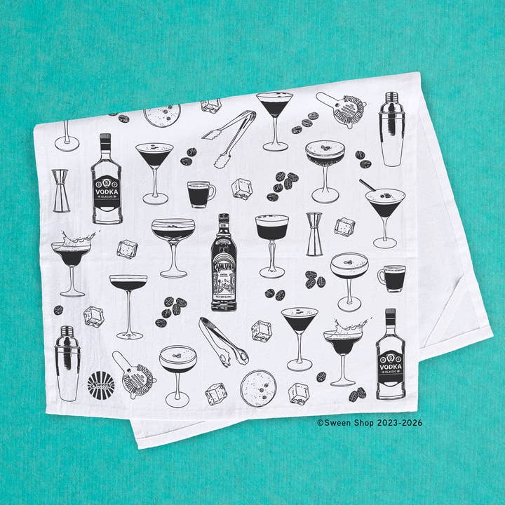 Torchon Espresso Martini - 100% Coton Premium pour Cuisine pour la vente par Sween Shop