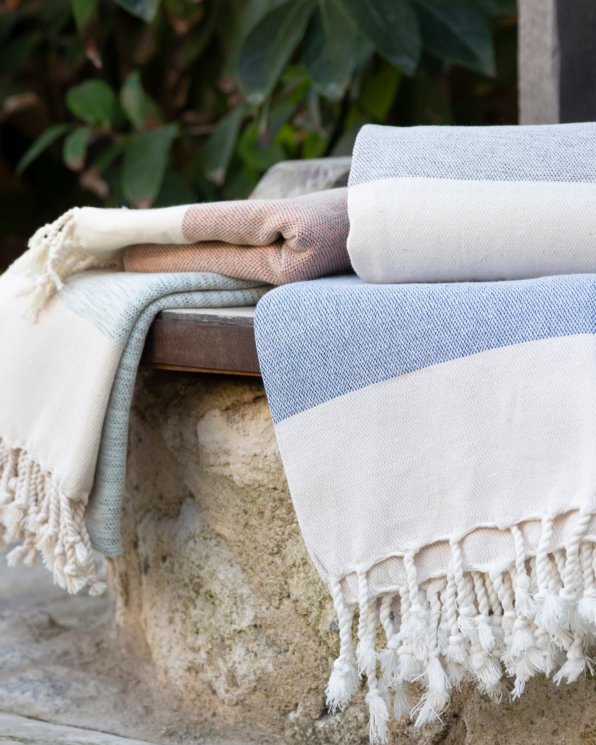 Samimi - Wholesale Beach Towel - MANOLIA Cotton Hammam Towel, Stylish Scarf - Dark Blue (180x100 cm)4