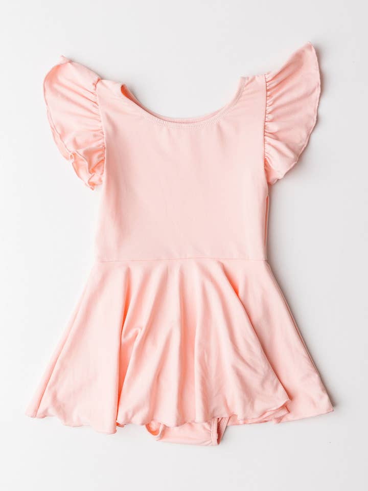 Mila & Rose - Wholesale Leotard - Kids - Peach S/S Twirl Leotard