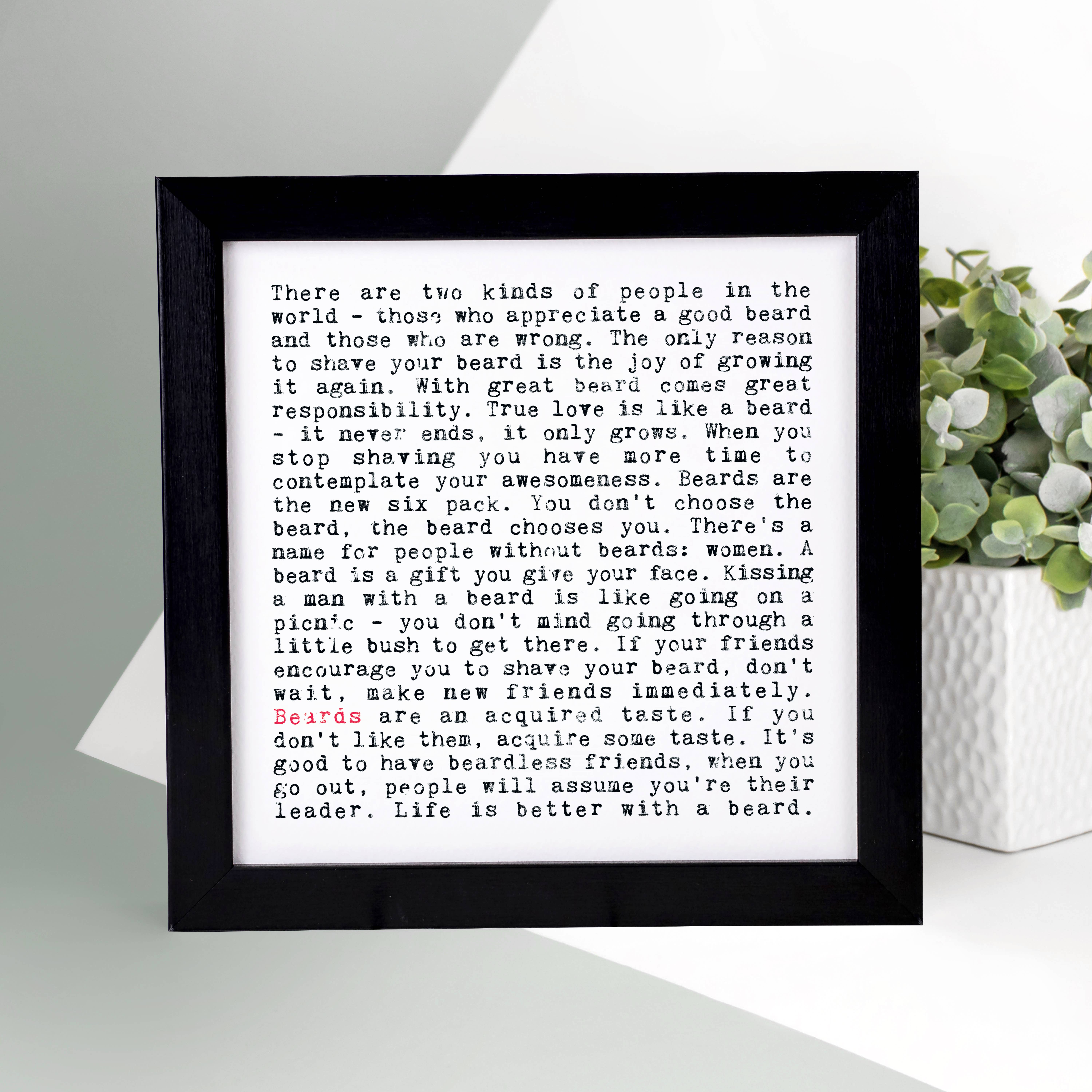 Coulson Macleod (U.S. Duties Paid) - Vente Affiche d'art - Citations de barbes imprimées sans cadre, cadeau pour hommes barbus0