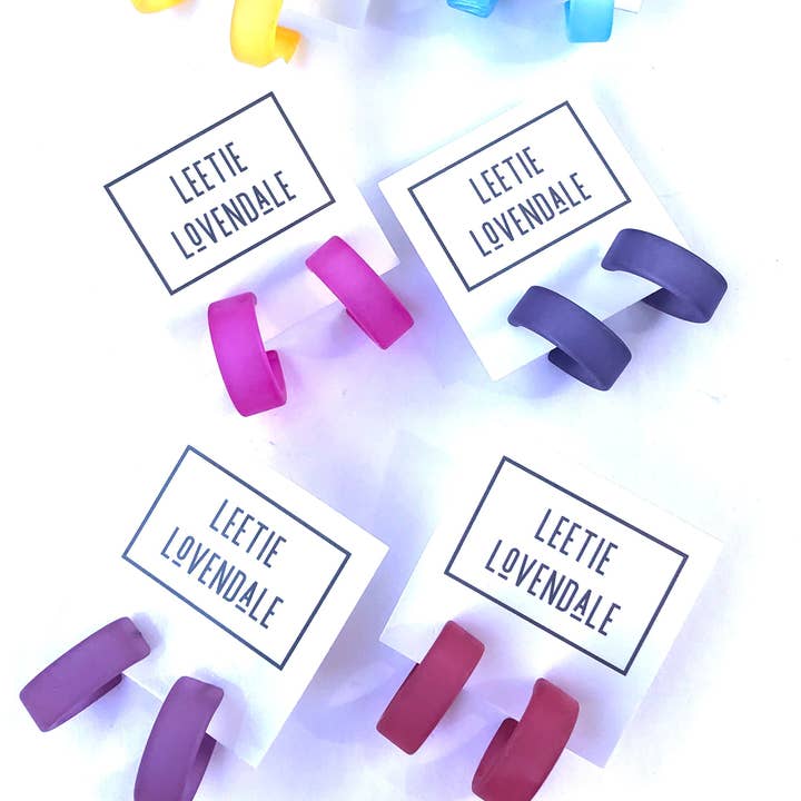 Leetie Lovendale - Wholesale Hoop Earrings - Wide Classic Frosted Hoop Earrings - Clara