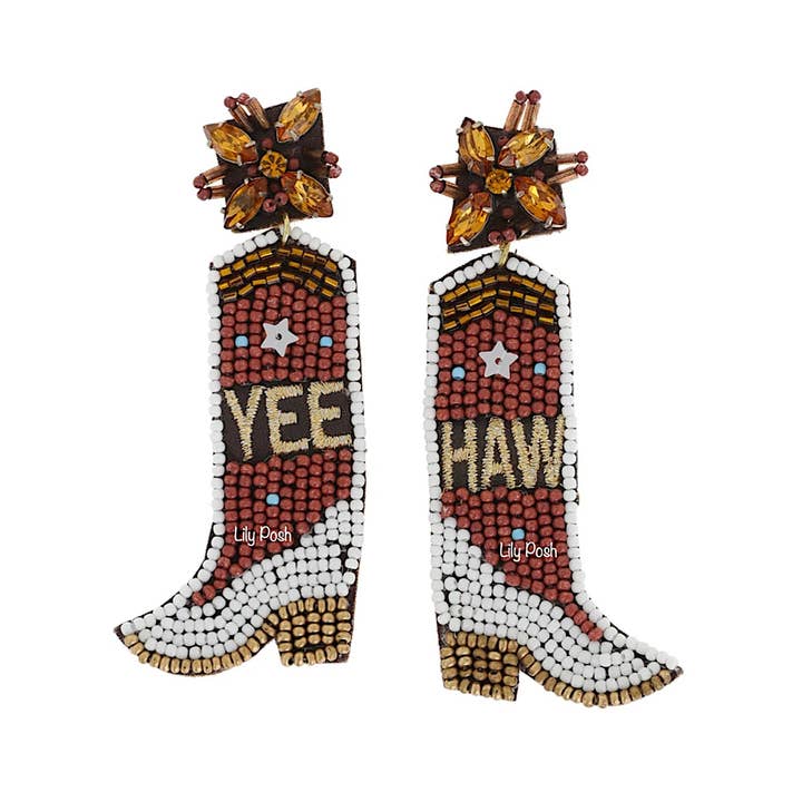 Cowboystøvle Ørering, Boho Western Perleørering for engroshandel hos Lily Posh