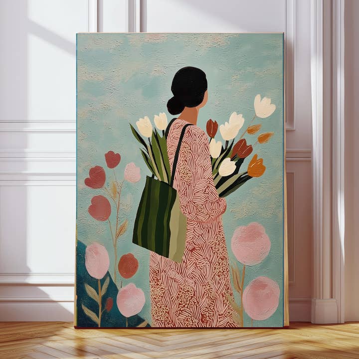 Female Botanical Portrait Art Print for wholesale by Kumo Art Prints