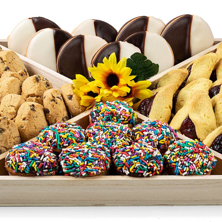 47PC Assorted Food Basket with Black White Cookies & More for wholesale by Lovery