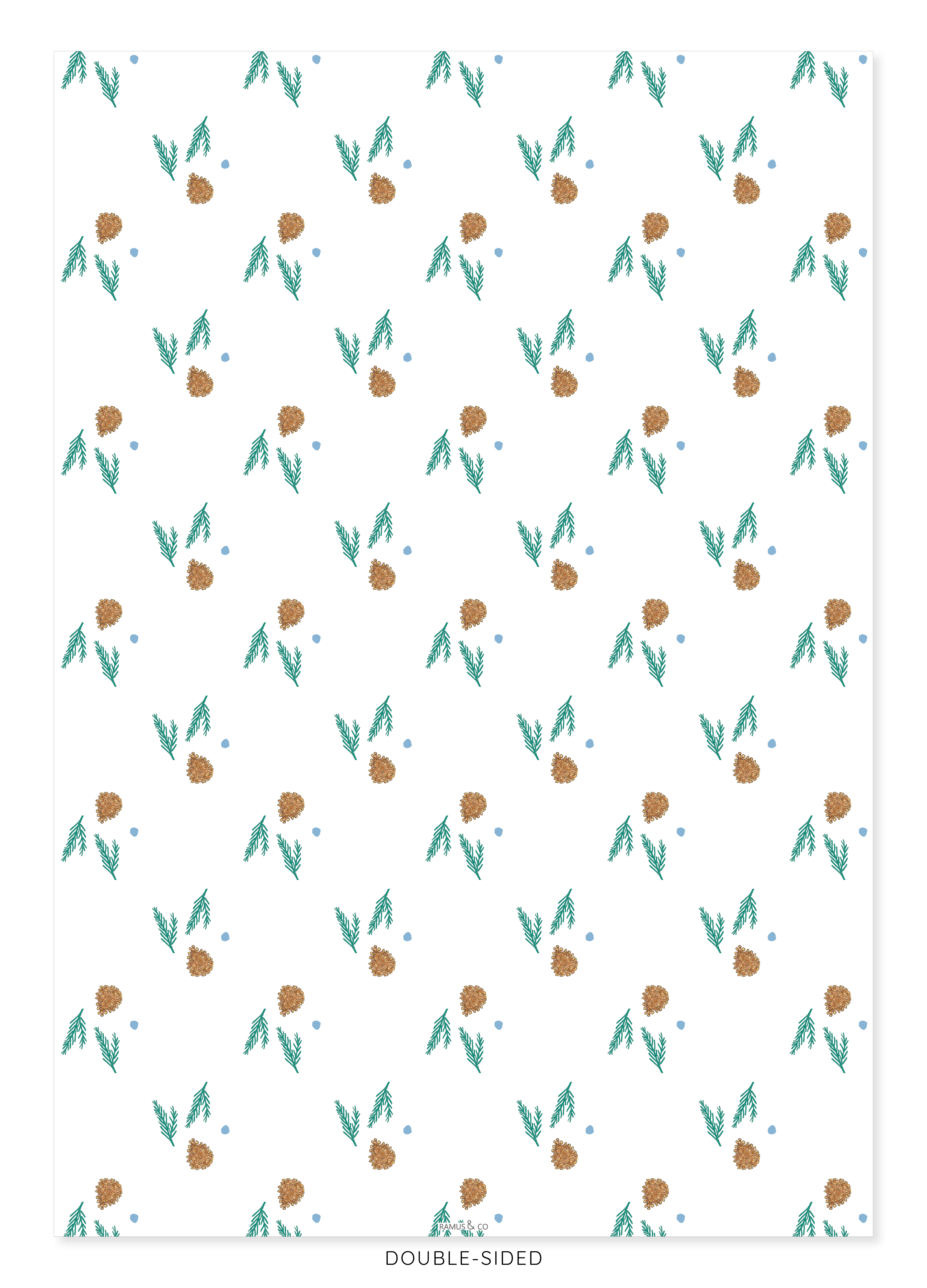 Ramus & Co. - Wholesale Wrapping Paper Roll - Pine Forest Gift Wrap Double-Sided2