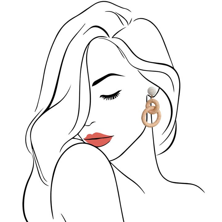 Gaby & Grace - Wholesale Dangle Earrings - Nantucket Raffia Earrings | Natural White