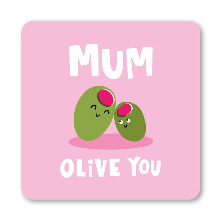 Olive You Mum Mother's Day Coaster for wholesale by Lucy Maggie Designs