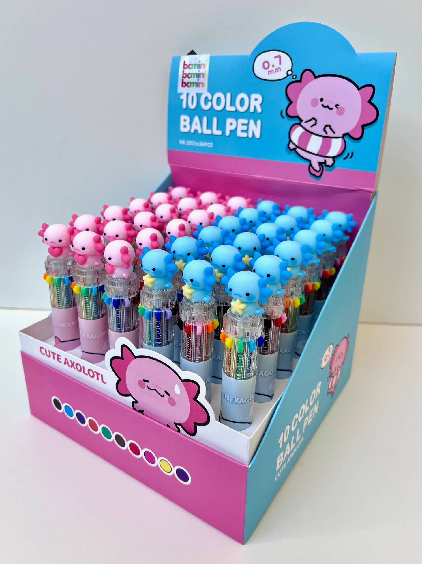 BCmini - Wholesale Pen - 23035 Axolotl 10-Color Retractable Ball Pen-363