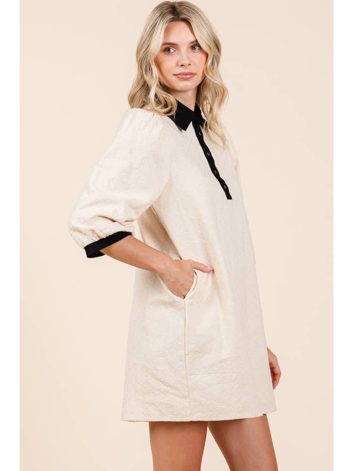 GeeGee Clothing - Wholesale Dress - Women's - Geometric Textured Mini Dress, MD50958
