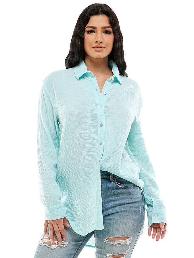 Veracci - Wholesale Buttoned-down shirt – Women's - Double Gauze Weekend Button-Down Shirt4