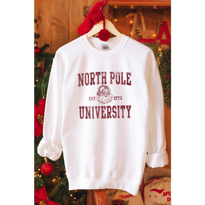 Illustrated Society - Venta al por mayor Sudadera estampada - Mujer - SUDADERAS GRÁFICAS NAVIDEÑAS DE LA UNIVERSIDAD NORTHPOLE