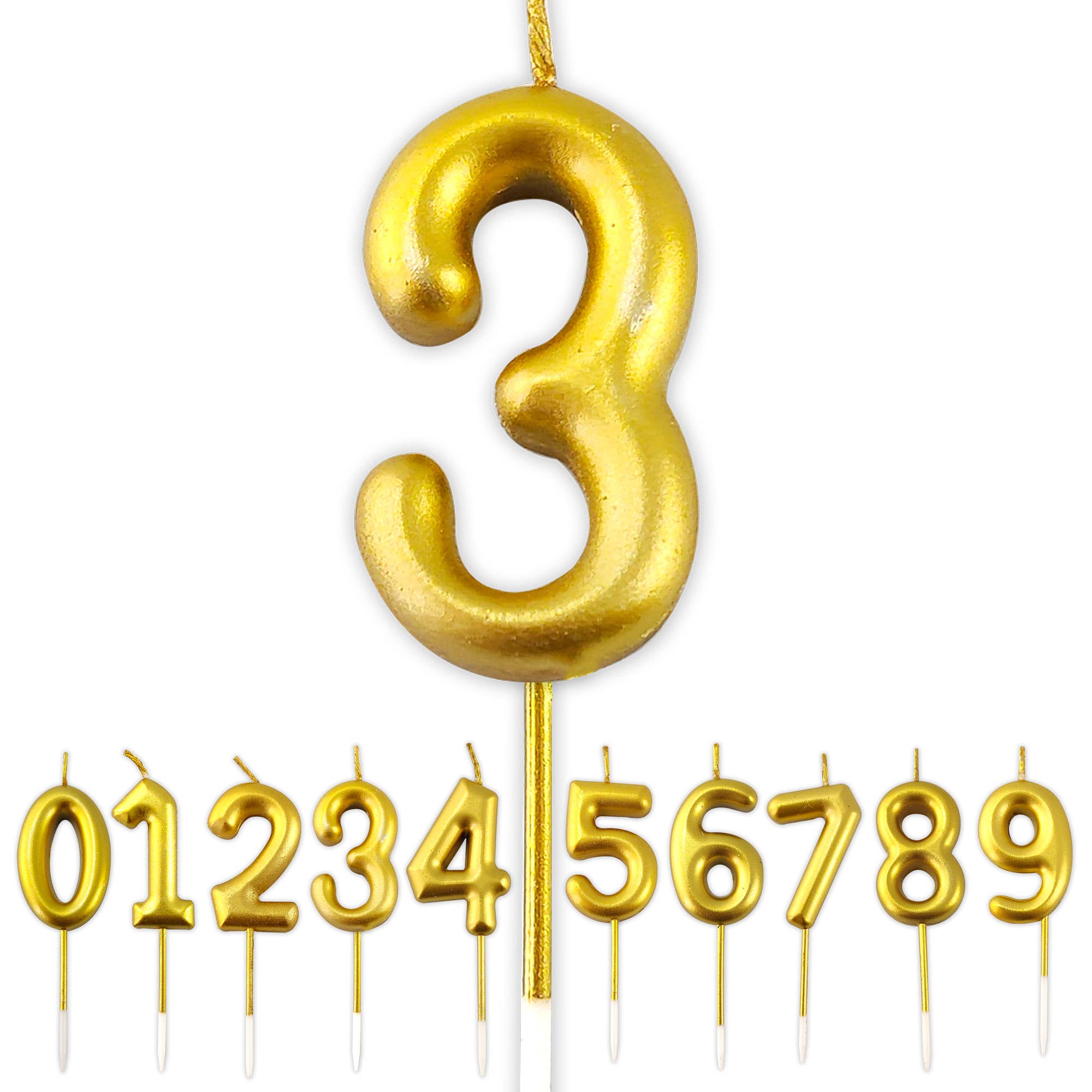 Toyventures - Wholesale Cake Candle - Gold Birthday Age Number Year Candles Cake Topper4