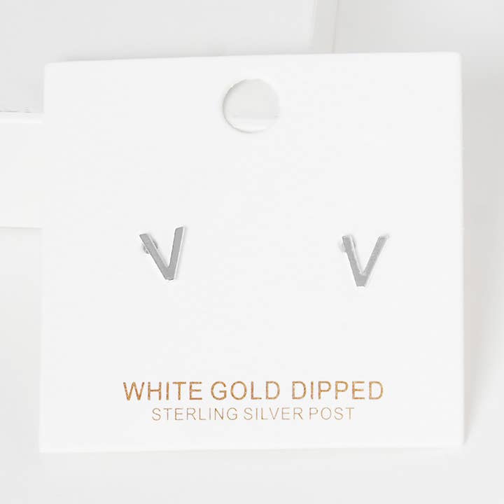 Sensibling Corp. - Wholesale Stud/Post Earrings - Gold Dipped Metal Initial Monogram Stud Earrings55