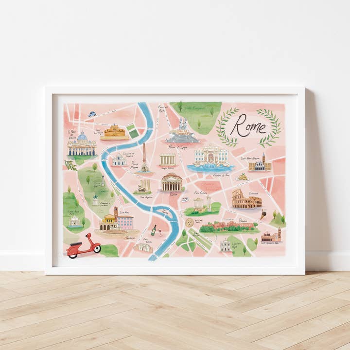 Rome Illustrated Map for wholesale by Lemon Damsel