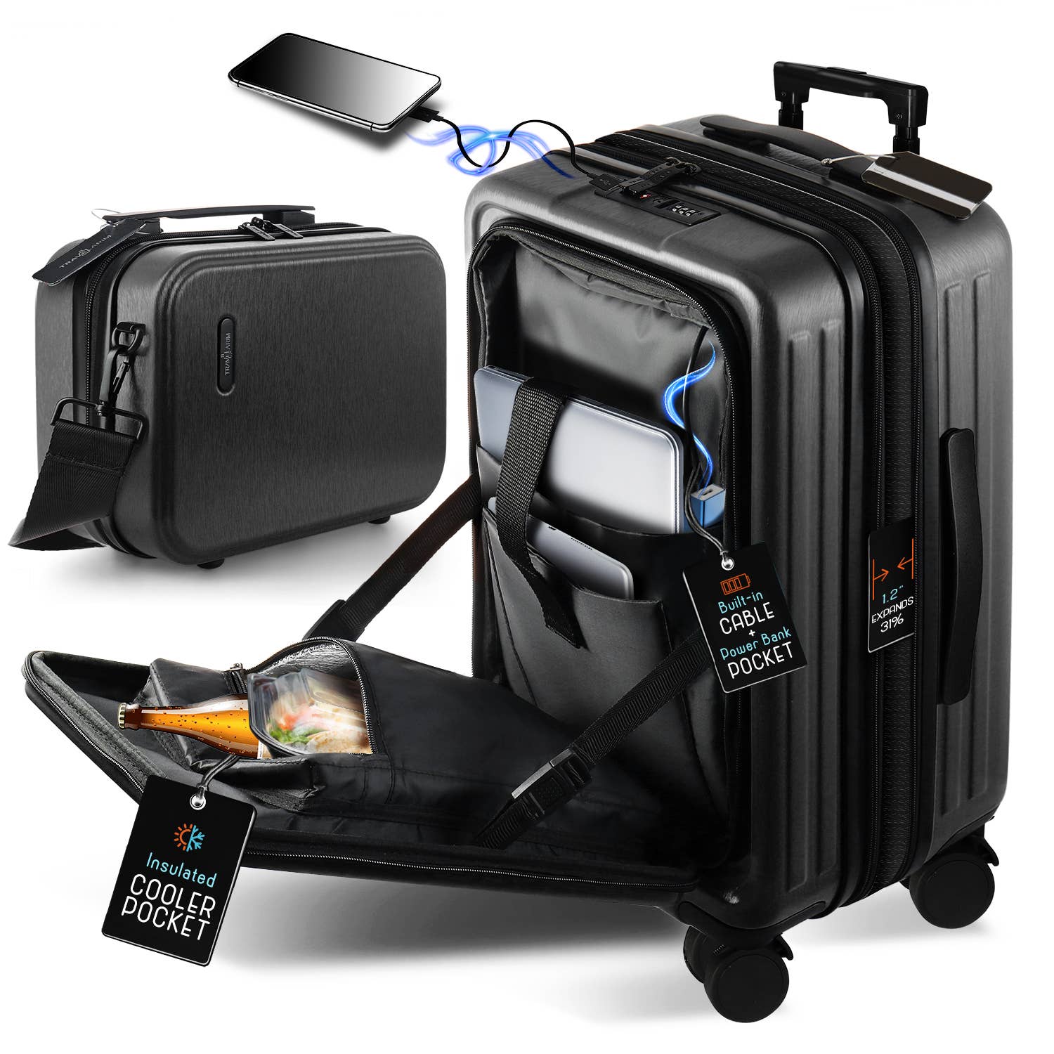 Clara Clark - Wholesale Luggage - Carry-on Luggage8