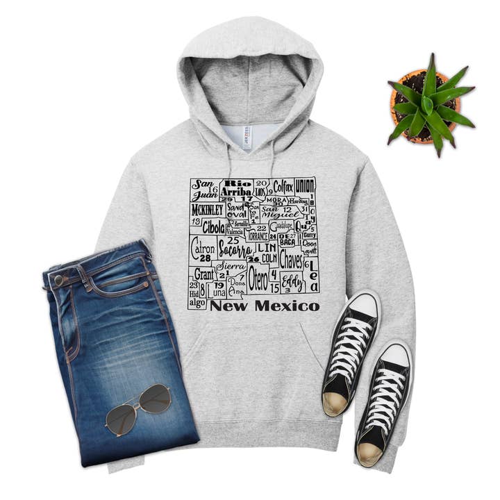 Felpa con mappa della contea con targa dello stato del New Mexico per la vendita all'ingrosso da parte di 316 Legacy LLC