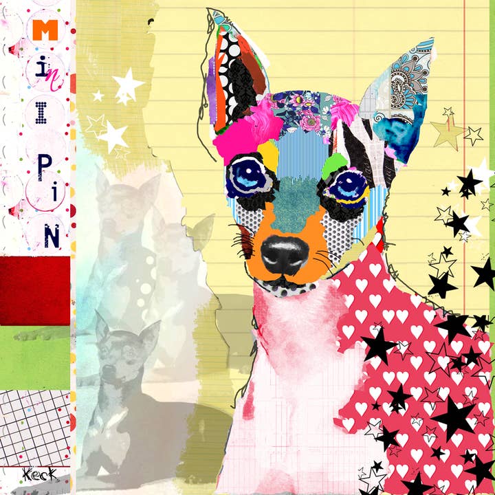 #051601<br> Miniaturpinscher <br> Hundekunst-Leinwanddruck für den Großhandel von Michel Keck LLC