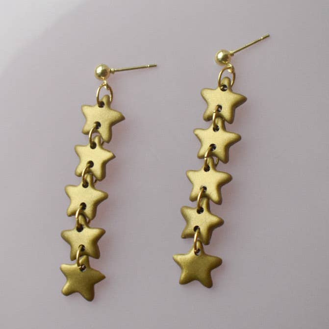 5 star dangles- antique gold for wholesale by The Color Theory