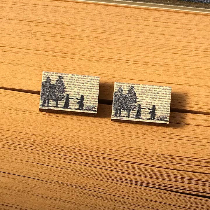 Loadofolbobbins - Wholesale Stud/Post Earrings - Classic Literature Pride and Prejudice Stud Earrings3