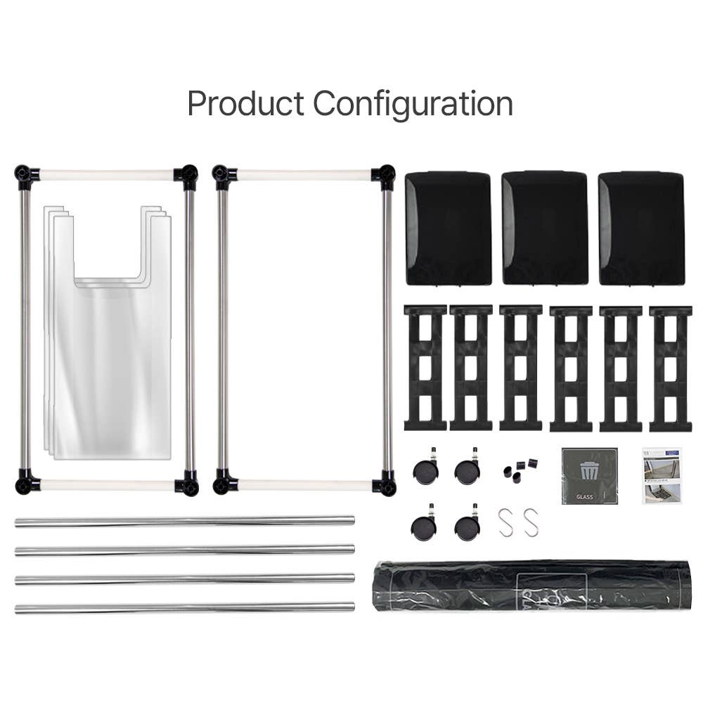 senseQ – wholesale Papperskorg/papperskorg – 3 i 1 96L Enkel Passform Rik Återvinningsbehållare med Lock, Hjul4