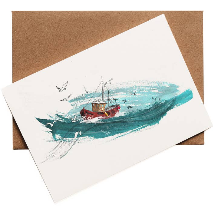 Fishing Boat Illustration for wholesale by Kerry Hyndman Illustration