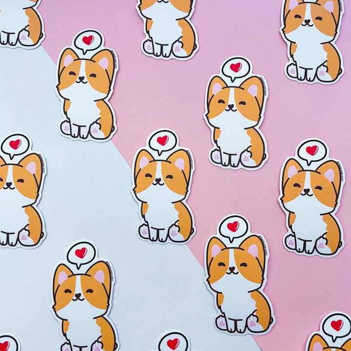 Adesivo uwu Corgi per la vendita all'ingrosso da parte di Single Sploot