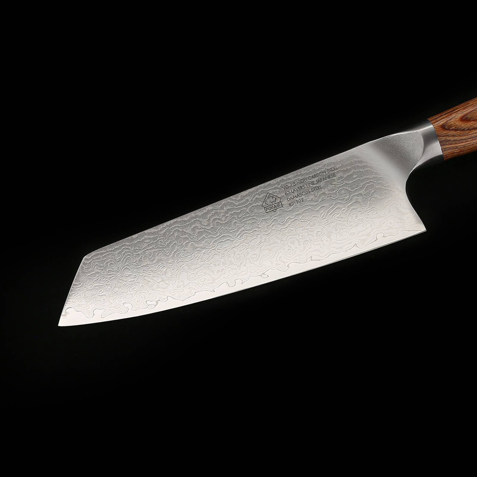 Ed Mahony - Wholesale Kitchen/Utility Knife - PUMA IP 7" Santoku knife,VG-10 Damast blade w/pakka wood1