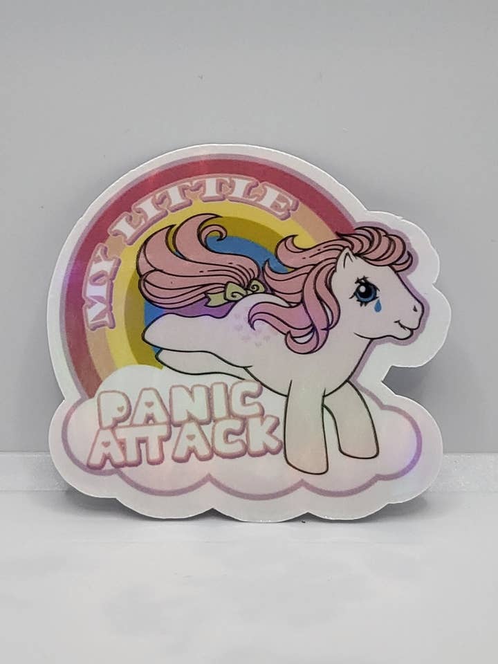 My Little Panic Attack Holographic Mental Health Sticker for wholesale by Avenue Cute