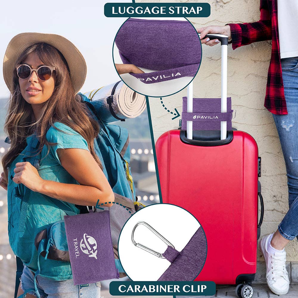 Pavilia - Wholesale Travel Blanket - Compact Fleece Travel Blanket Pillow18