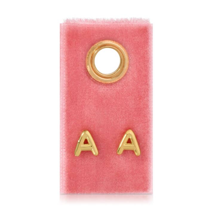 Initial Studs on Velvet Gift Tag for wholesale by Splendid Iris