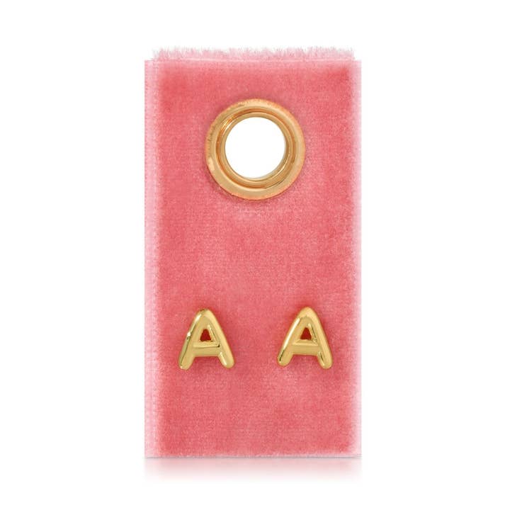 Initial Studs on Velvet Gift Tag and other Purchase Wholesale initial earrings. Free Returns & Net 60 Terms on Faire trending on Faire.