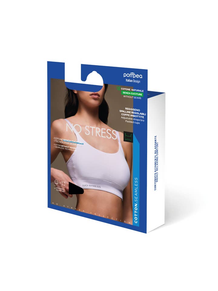 Bellissima - Wholesale Bra – Women's - NO STRESS Seamless Cotton Bra with Removable Cups3