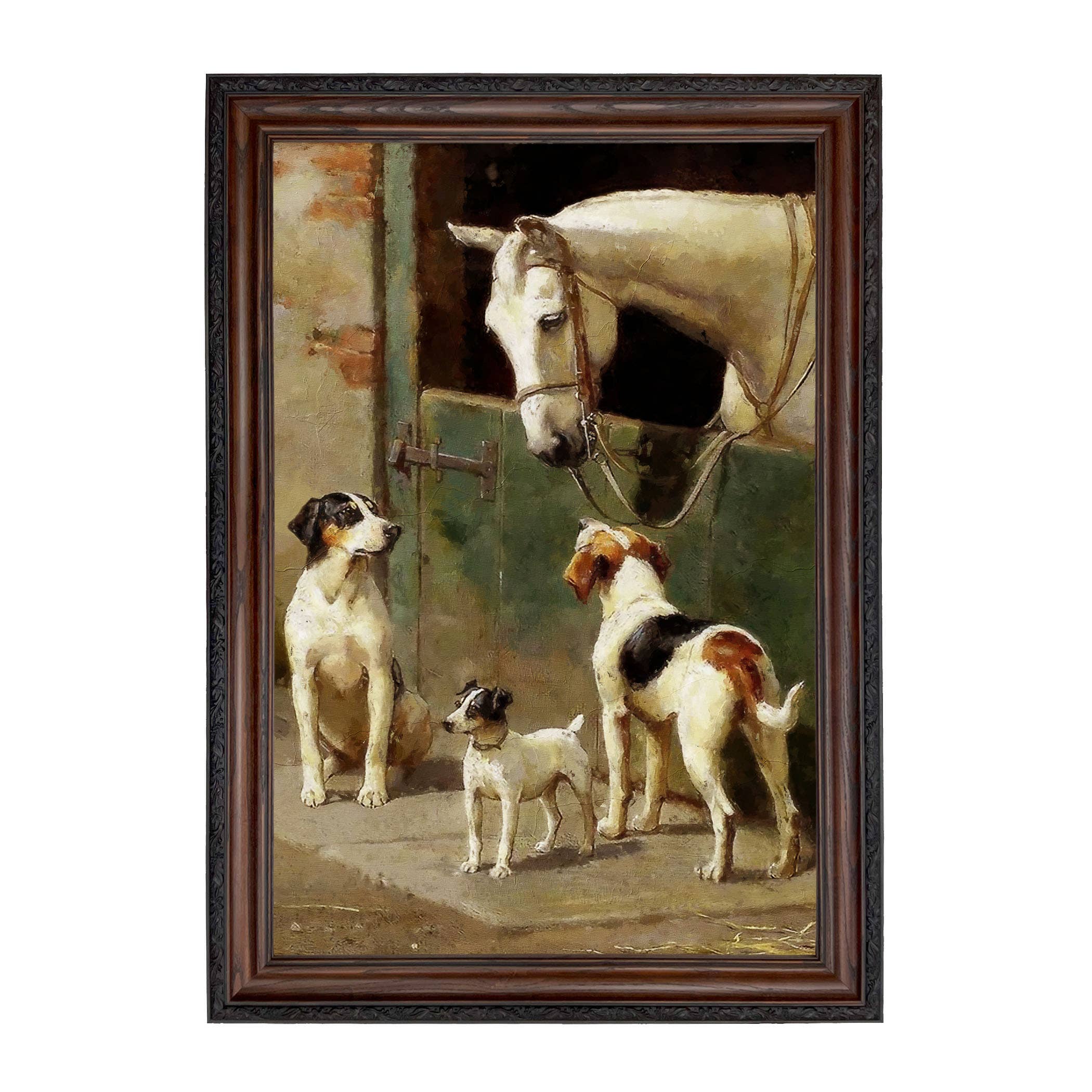 Madison Bay Co. - Historical Home Decor Reproductions - Wholesale Art Print - Dog and Horse at Stable Vintage Painting Print on Canvas5