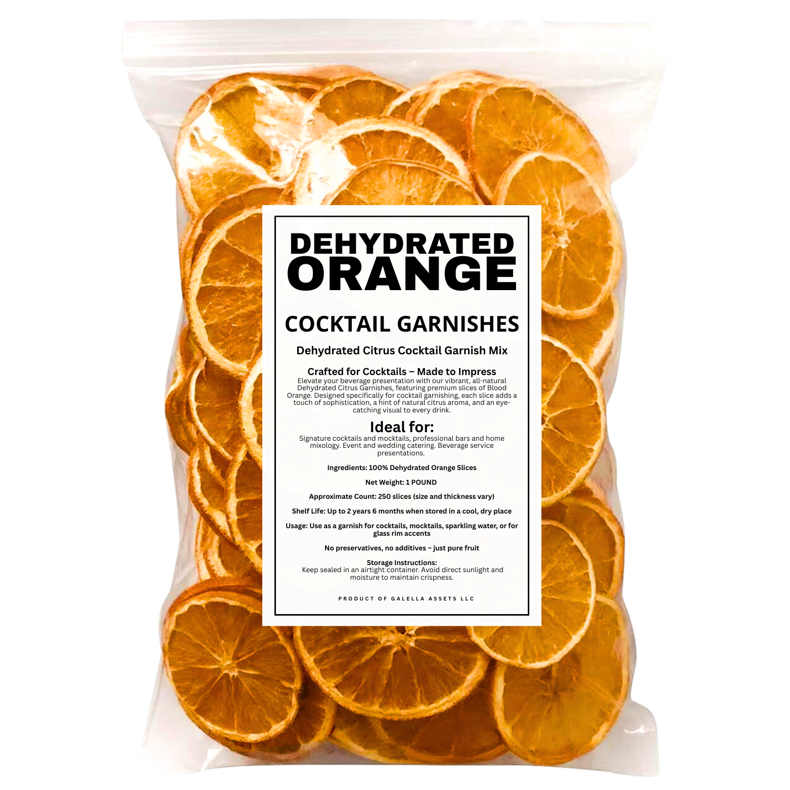 Speakeasy Premium Craft Cocktail Garnishes – Fruta seca/desidratada por atacado – 1 LIBRA – Fatias de Laranja Desidratadas (Aprox. 250 Fatias)8