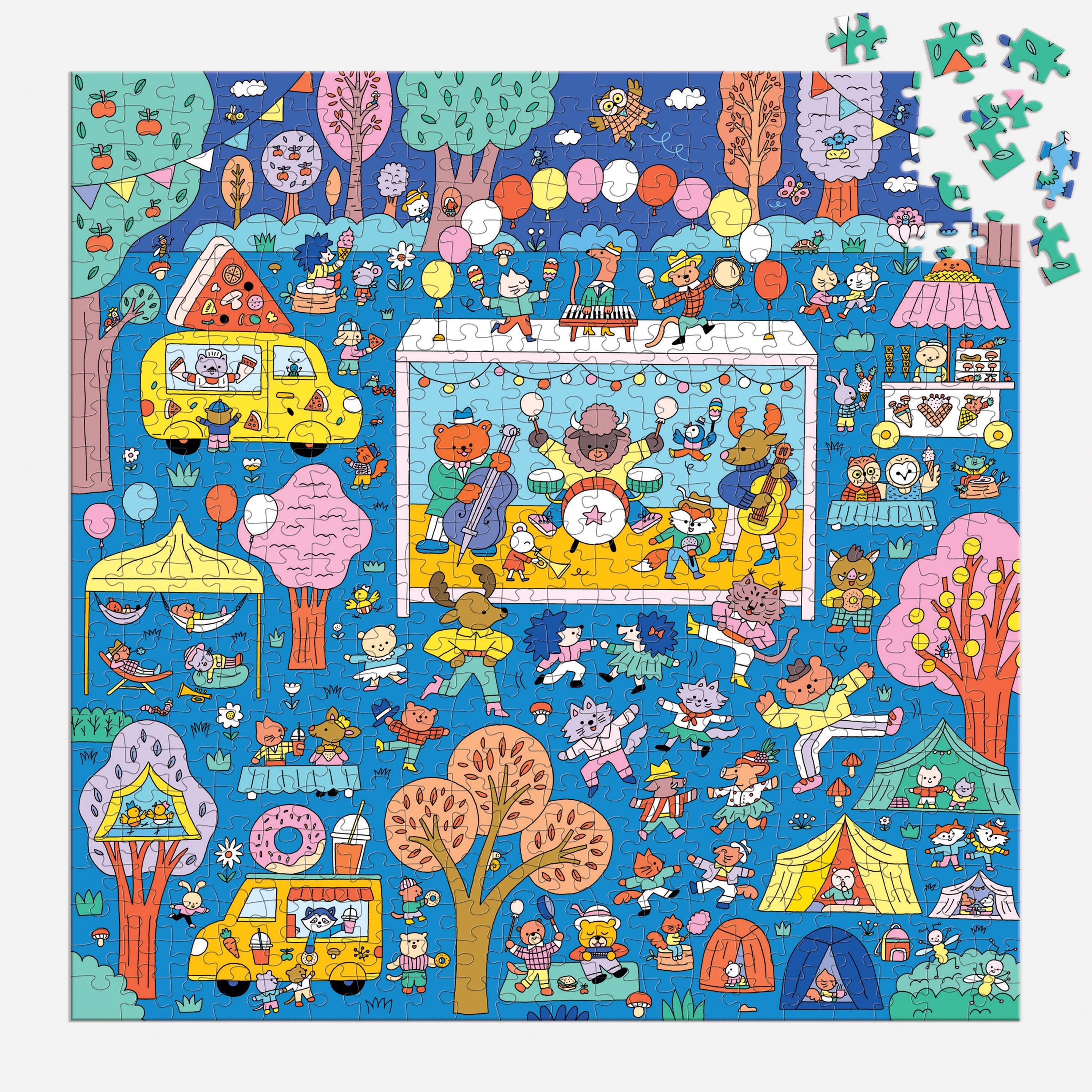 Chronicle Books - Wholesale Puzzle - Kids - Music Festival 500 Piece Search and Find Family Puzzle1