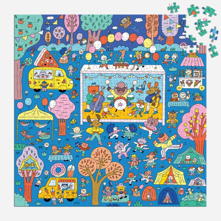 Chronicle Books - Wholesale Puzzle - Kids - Music Festival 500 Piece Search and Find Family Puzzle1