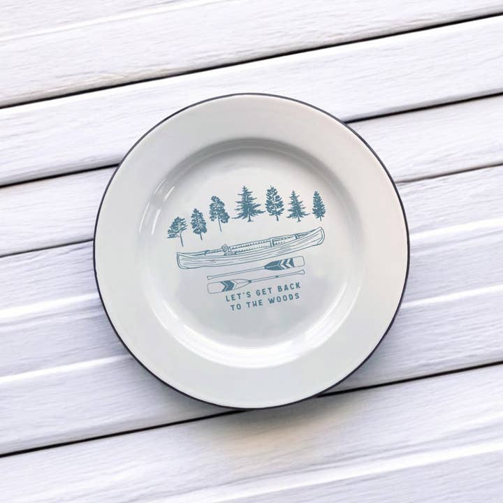 Sovende Bjorn - Wholesale Decorative plate/dish/bowl - Let's get back to the woods Decorative Enamel Plate1