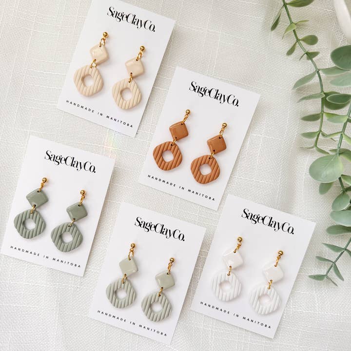 SageClayCo - Wholesale Dangle Earrings - Shannon | Earth Tones Collection5