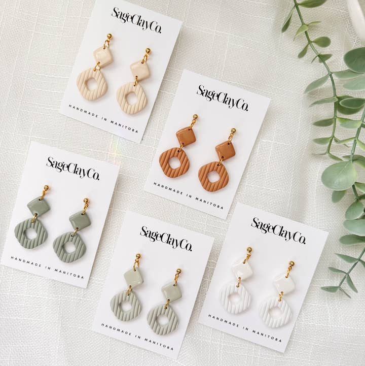 SageClayCo - Wholesale Dangle Earrings - Shannon | Earth Tones Collection5