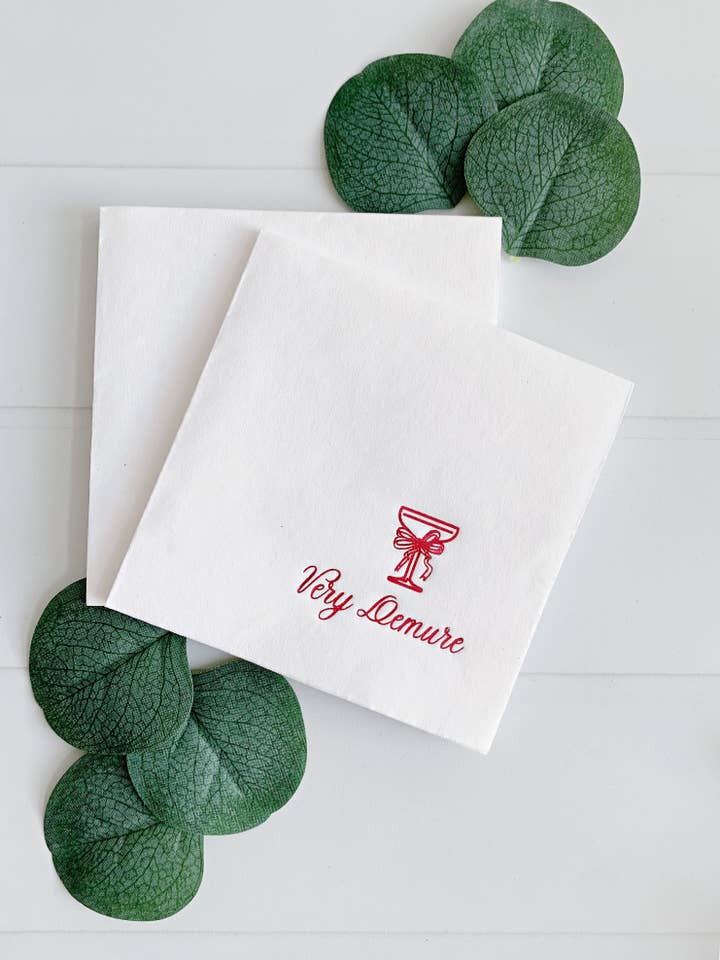 Very Demure Elegant Cocktail Napkins for wholesale by EnFete, LLC