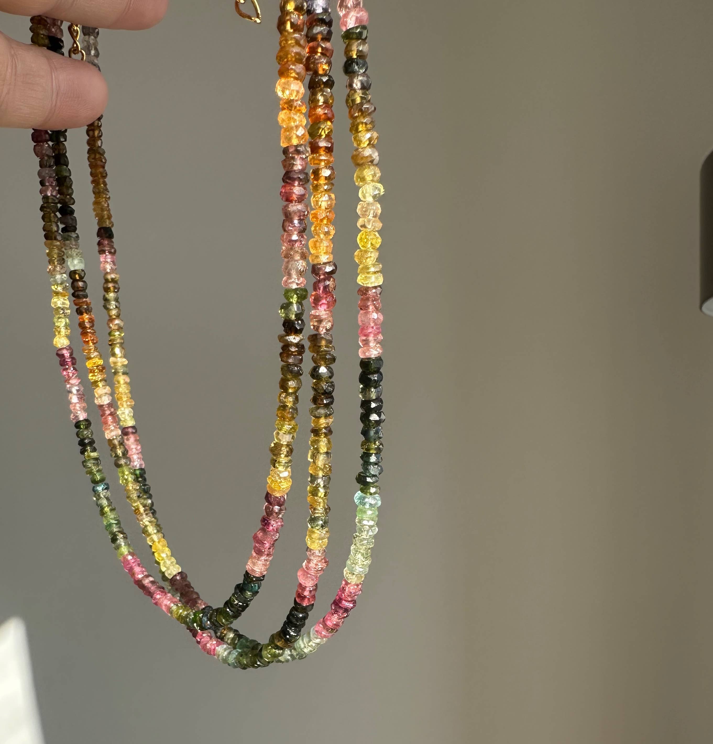 Anokhi Green | Handmade Gemstone Jewelry - Wholesale Beaded/Pearl Necklace - Tourmaline Extender Necklace | Gold Beads| October Gems5