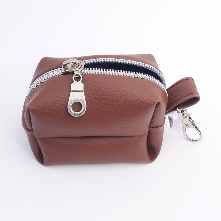 Soporte para bolsas de basura de piel sintética marrón STYLIDOG para venta al por mayor de Stylidog