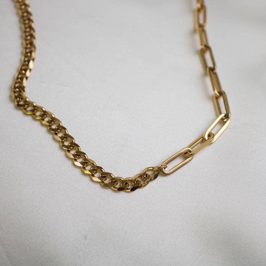 TISH jewelry - Wholesale Link & Chain Necklace - Bianca // Mixed Chain Layering Necklace2