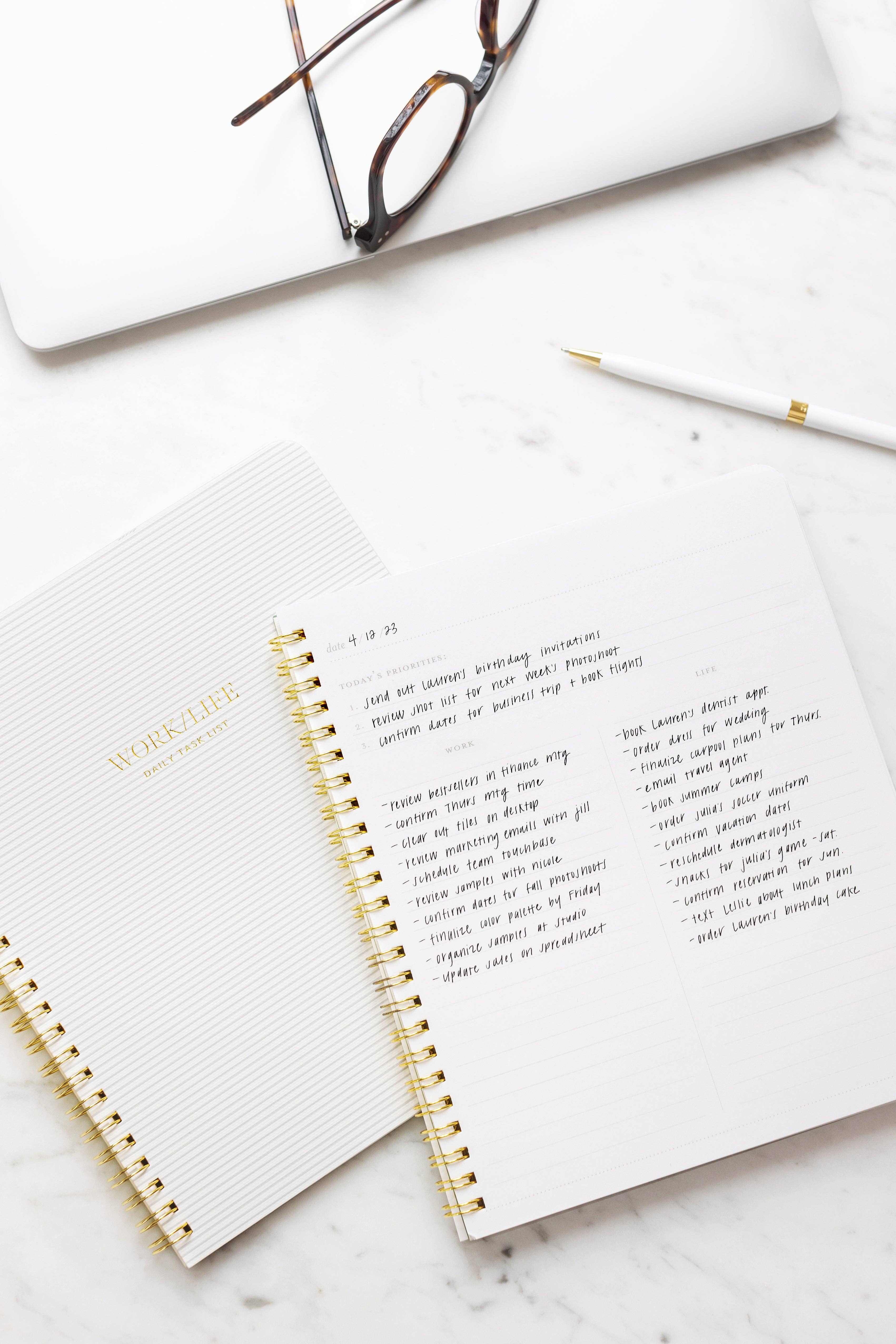 Sugar Paper – wholesale Notebook – Work/Life Notebook, Grey Stripe | Guided Notebook2