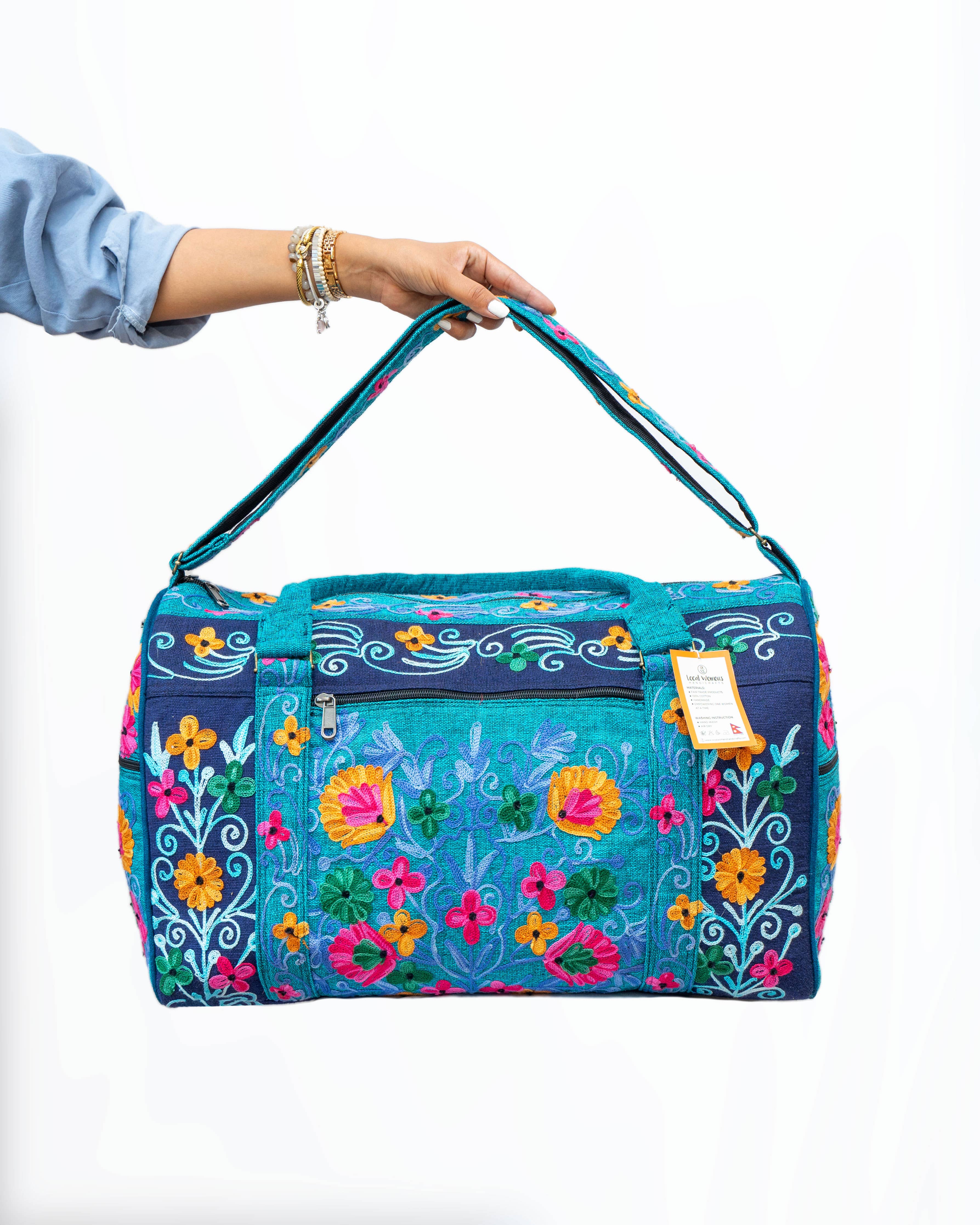 Local Women’s Handicrafts - Wholesale Weekender Bag - Women's - Embroidery Cotton Travel Bag3